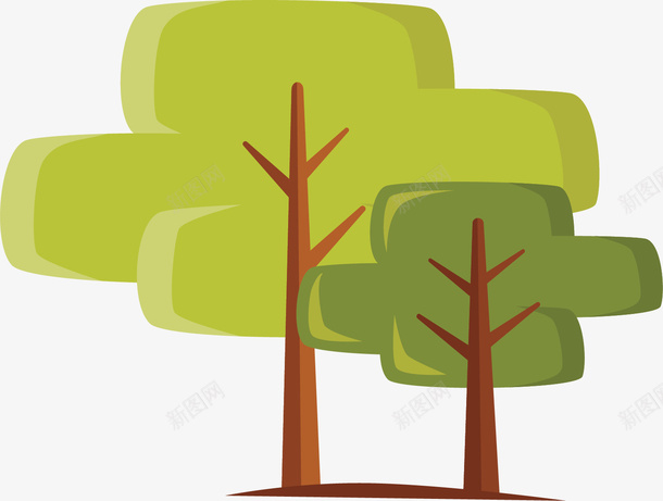 高矮绿色树木png免抠素材_88icon https://88icon.com 大树 春天 森林 植物 浅绿 绿叶 绿色 高低对比