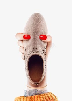 鞋子与手指构成的脸素材