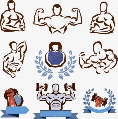 手绘健身图片手绘健身logo图标图标