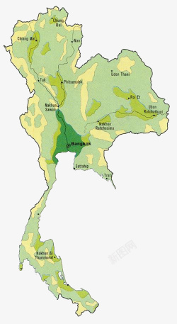 绿色泰国地图素材
