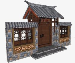 中式大门传统中式庭院大门高清图片