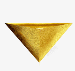 几何悬浮金色立体悬浮三角形高清图片