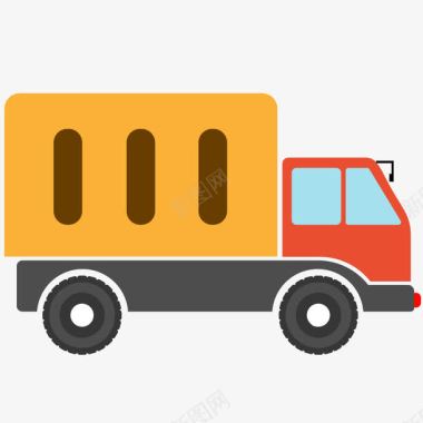 货物彩色扁平化拉货车元素图标图标