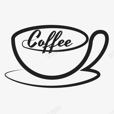 简约杯子线性咖啡logo矢量图图标图标