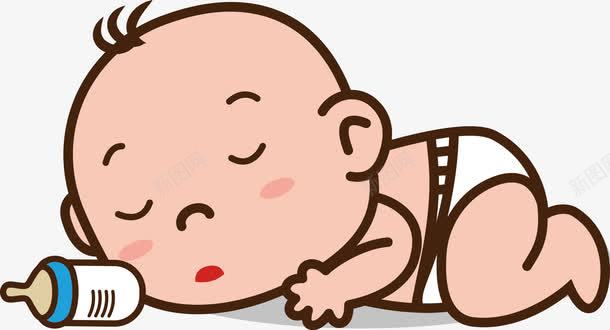 睡觉的宝宝png免抠素材_88icon https://88icon.com 卡通婴儿 奶瓶 妈妈的宝贝 趴着