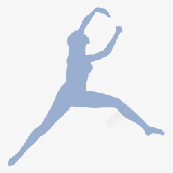 健美舞蹈PNG图片蓝色的健身舞蹈剪影矢量图高清图片