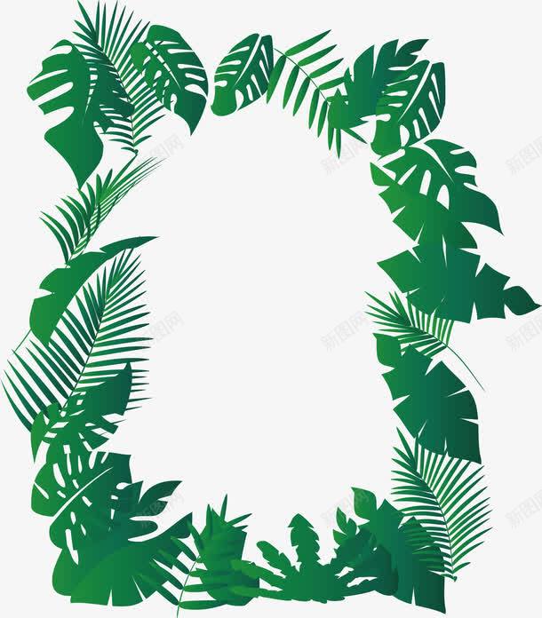 芭蕉边框png免抠素材_88icon https://88icon.com 树叶 椰风 民族特色 热带丛林 绿色