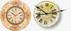 欧式钟表欧式复古花纹钟表和挂钟高清图片