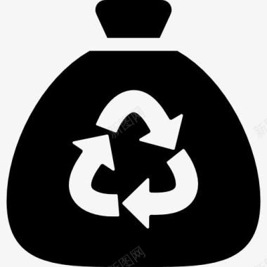 卡通扔垃圾擦拭垃圾袋回收标志箭头三角图标图标