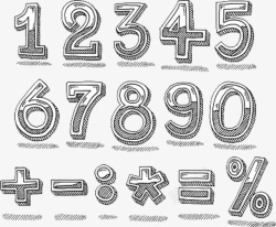 阿拉伯数字数学符号素材