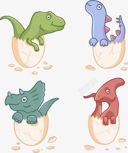 霸王龙设计4款破壳而出的恐龙高清图片