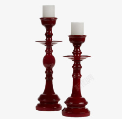 实物复古红木烛台素材