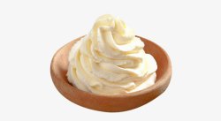 奶油裱花造型木盘里的鲜奶油高清图片