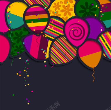 彩色气球创意背景图背景