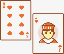 K源尺寸扑克牌卡通扁平魔术扑克牌片高清图片