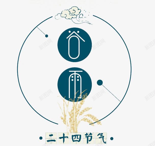二十四节气png免抠素材_88icon https://88icon.com 二十四节气 小麦 白云 谷雨