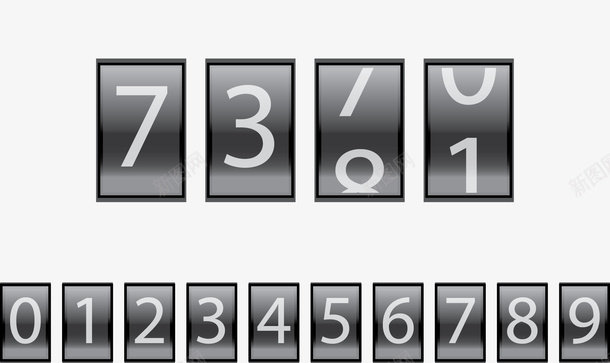 数字计数器插图矢量图ai免抠素材_88icon https://88icon.com 数字 数字计数器 矢量图