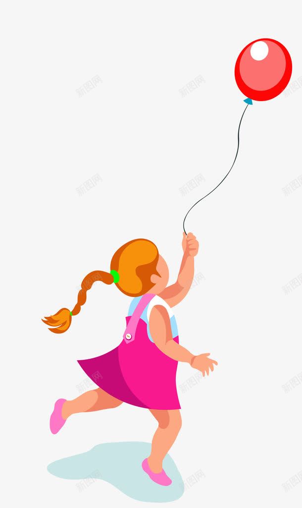 卡通小女孩放气球png免抠素材_88icon https://88icon.com 儿童 卡通小女孩放气球 女孩 小孩子 放气球 气球 游戏 红色气球