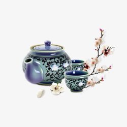 陶瓷茶具实拍青花瓷茶具高清图片
