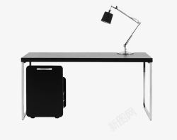 美式风书桌现代简约黑色书桌高清图片