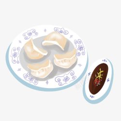 中国风水彩饺子图素材