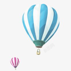 蓝色气球降落伞高清图片
