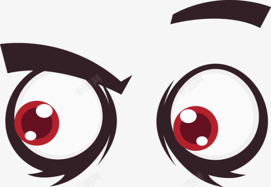 长发大眼睛美女眼睛卡通可爱眼睛矢量图图标图标