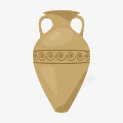 棕色波浪纹理的花瓶古代器物卡通素材
