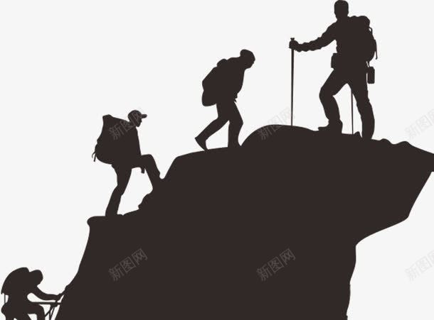 爬山的人们png免抠素材_88icon https://88icon.com 人 剪影 卡通 大山 手杆 手绘 爬山 简图 黑色的