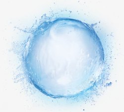 蓝色透明水球震动素材