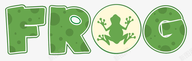 卡通动物插图绿色青蛙logo图标图标