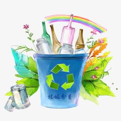 垃圾分类全民行动春天绿色环保垃圾分类高清图片