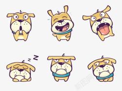 卡通胖哈巴狗哈巴狗的6种表情高清图片