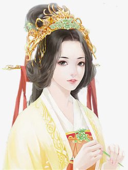 金头饰古风女子素材