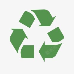 垃圾循环绿色简约保护环境可回收标志卡通高清图片