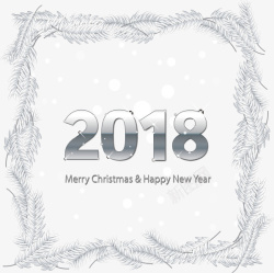 银色新年快乐银色2018新年框架高清图片