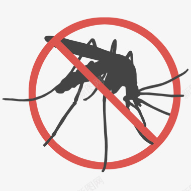 元素免费下载简约圆形禁止蚊子控制疾病图标免图标