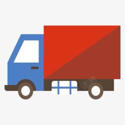 交通方式插图扁平化交通工具小货车插图矢量图高清图片