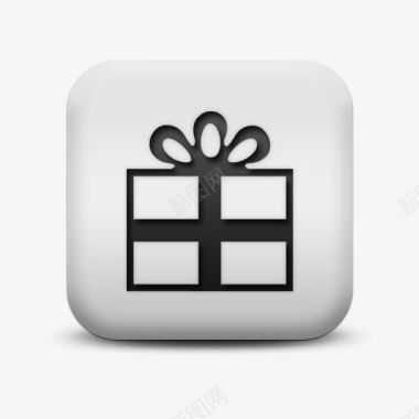新年礼物盒子不光滑的白色的广场图标文化礼物图标