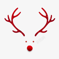 圣诞树圣诞节小鹿角鹿脸高清图片