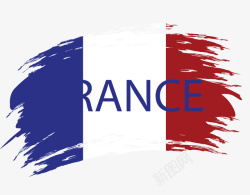 手绘笔刷法国国旗矢量图素材