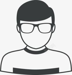 黑色戴眼镜的男人素材