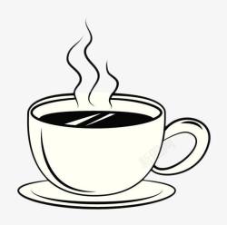 热气奶茶黑色手绘简约茶杯高清图片