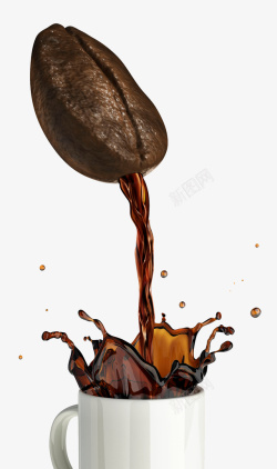 饮料源材料手绘创意咖啡豆高清图片