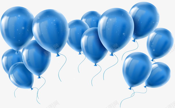 蓝色气球矢量图ai免抠素材_88icon https://88icon.com 3D PNG免抠图下载 国庆节 气氛 气球墙 矢量图 节日 装饰