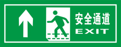 酒店安全指示牌绿色安全出口指示牌向上安全图标高清图片