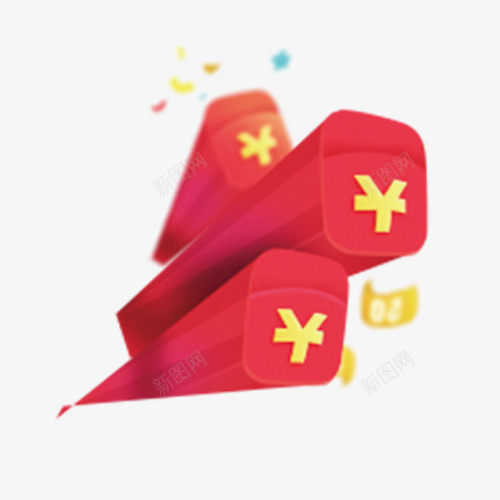 红包火箭png免抠素材_88icon https://88icon.com 双十二装饰素材 火箭 红包 红包火箭