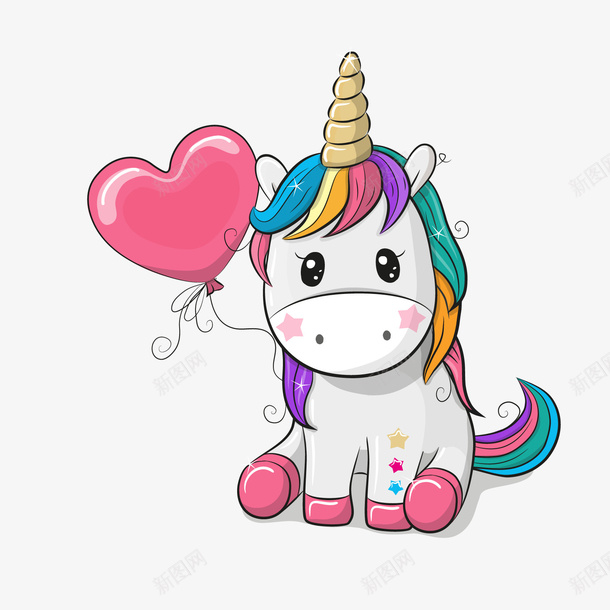 彩色坐着的独角兽和心形气球矢量图ai免抠素材_88icon https://88icon.com 卡通独角兽 坐着独角兽 帅气独角兽 彩色 心形 气球 独角兽 独角兽logo 矢量图 红色气球