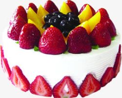 草莓水果生日蛋糕素材