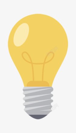 黄色立体家居家电灯泡卡通手绘素材